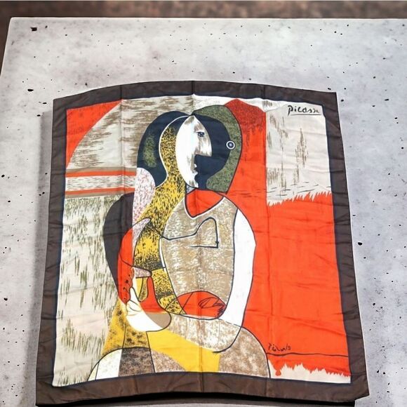 Vintage Signed Picasso Silk Scarf - Picture 3 of 4